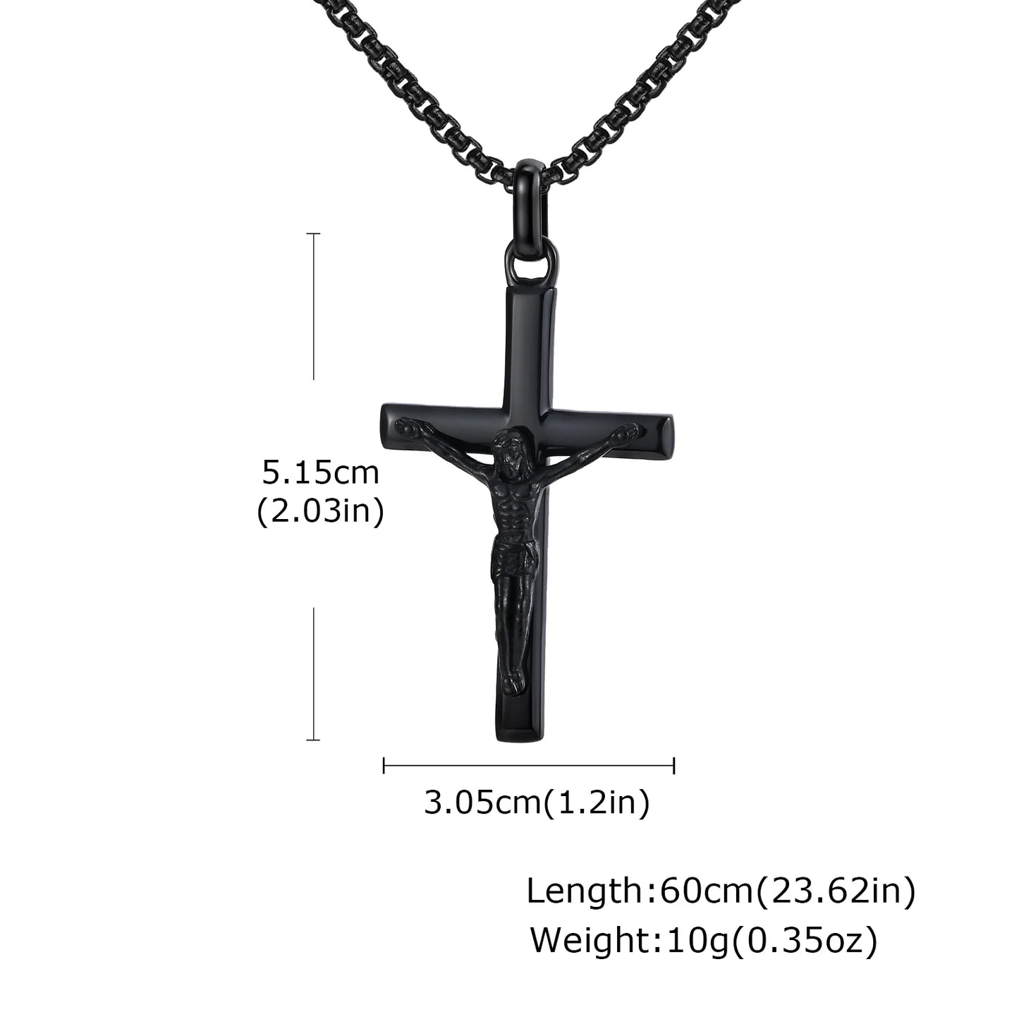 Stainless Steel Jesus Cross Pendant Necklace Fashion Gold Silver Color Christian Necklace Religion Prayer Faith Jewelry for Men